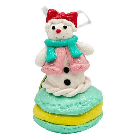 Regency International 3.5 in Macaroon Snowgirl Claydough Ornament