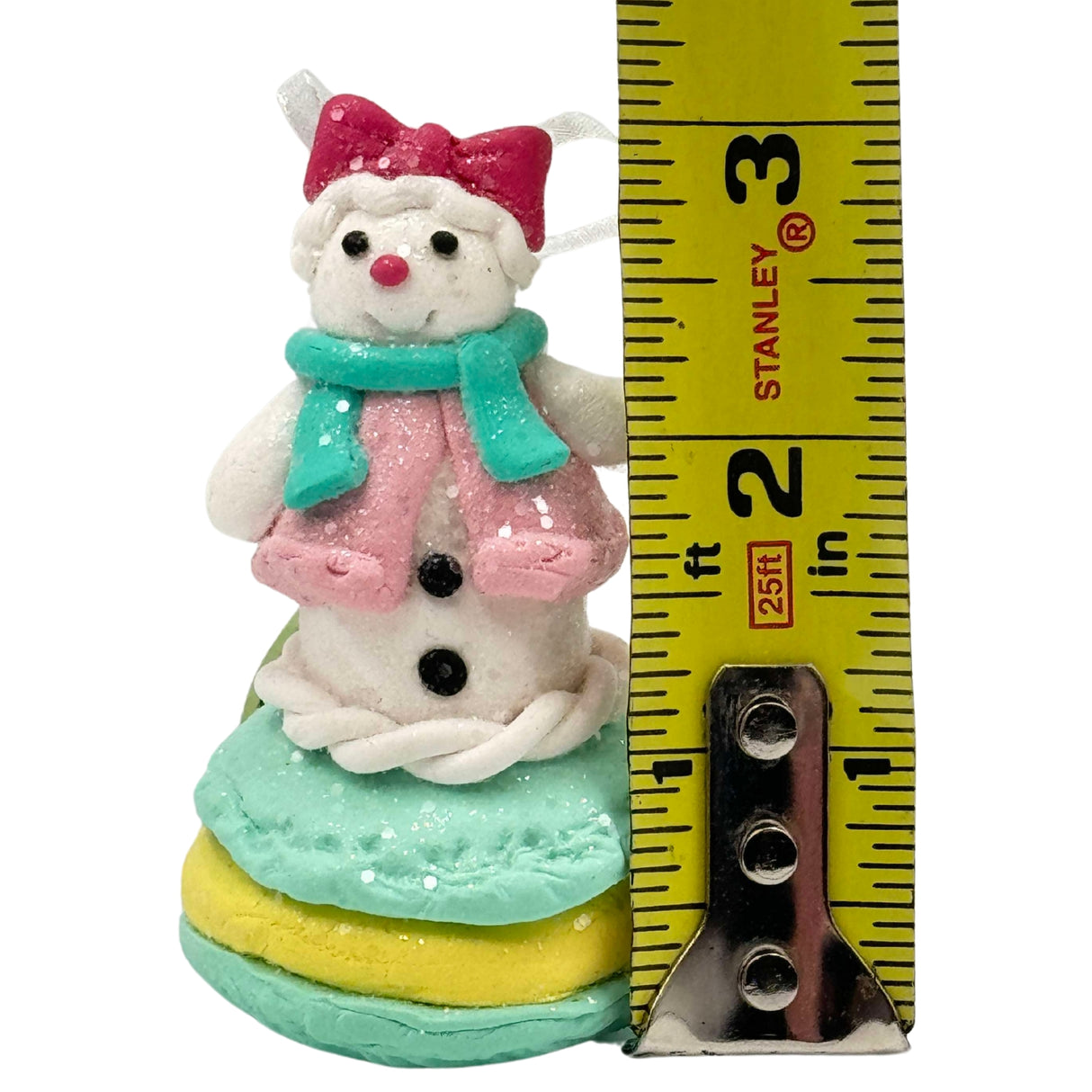 Regency International 3.5 in Macaroon Snowgirl Claydough Ornament