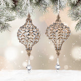 Raz 14" JEWELED DROP ORNAMENT WITH CHAMPAGNE GLITTER