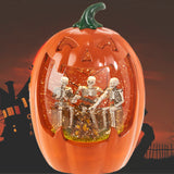 Raz 8.5" Campfire Skeletons Lighted Water Pumpkin