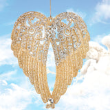 6" Kurt Adler Beautiful Gold Silver Gem Angel Wings Ornament