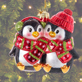 Noble Gems™ Glass Penguin Couple Ornament