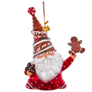Kurt Adler 5.5" Noble Gems™ Glass Gnome Gingerbread Ornament