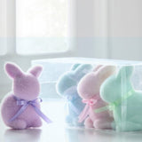 Raz Easter 4" Box of Pastel Flocked Bunnies 4453324