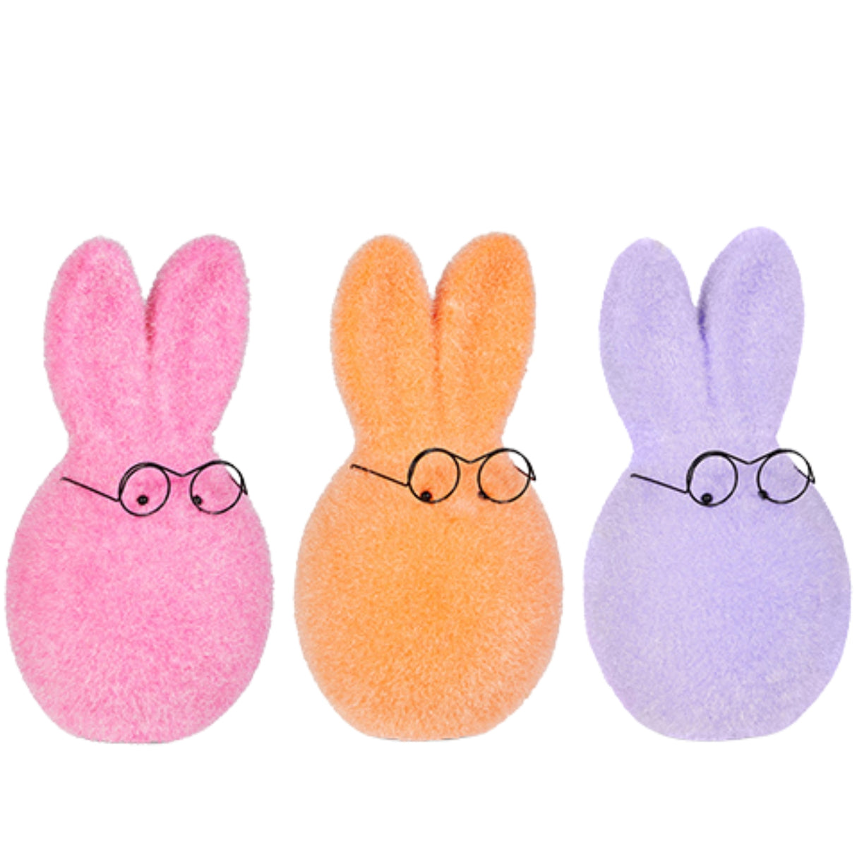 Raz Easter 6" or 8" Sherbert Flocked Bunny Heads with Glasses 4540733