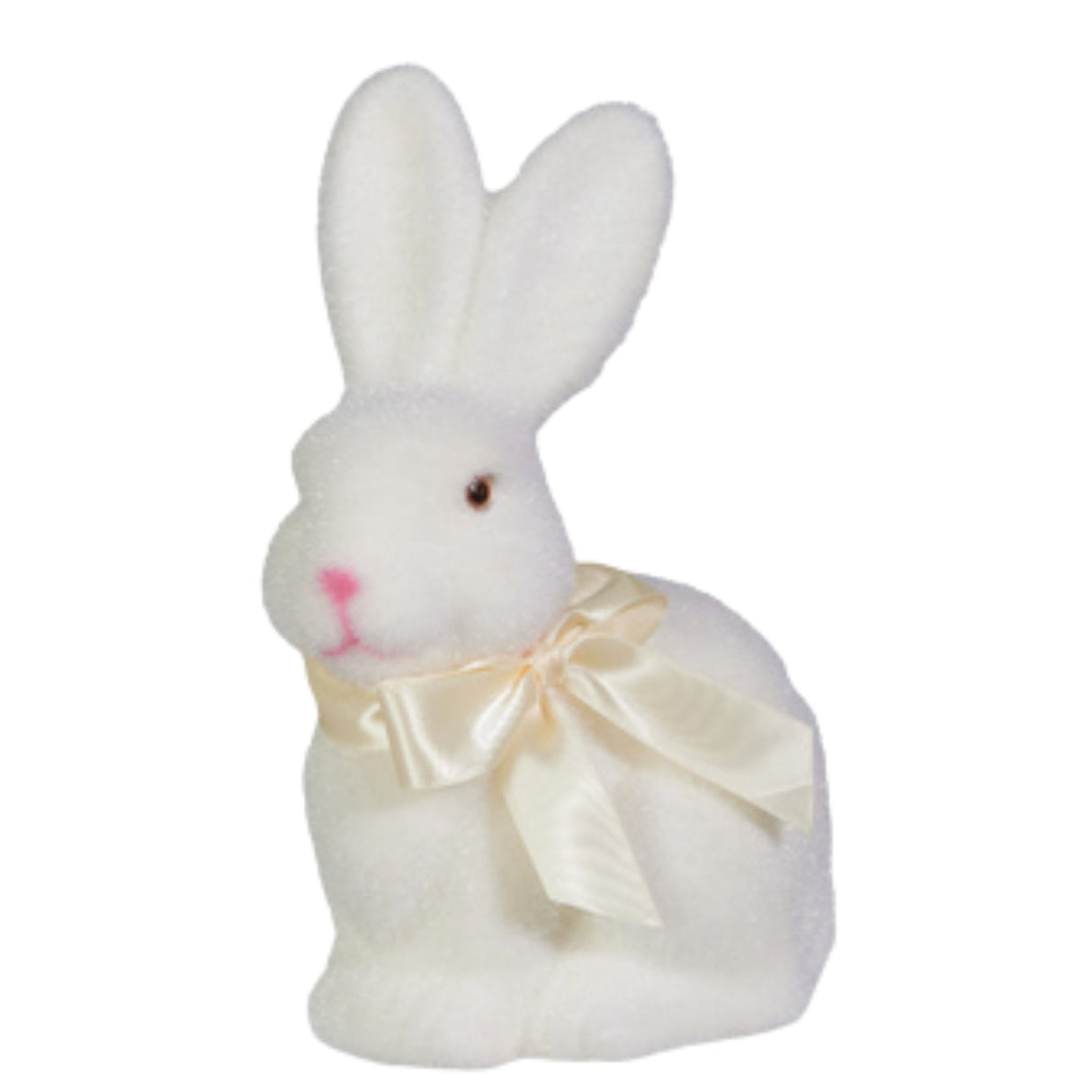 Raz Easter 6" or 9" Ivory Flocked Sitting Bunny 4540777 4540783