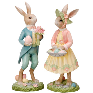 Regency 16" Resin Dapper or Lady Bunny with Eggs MT25800