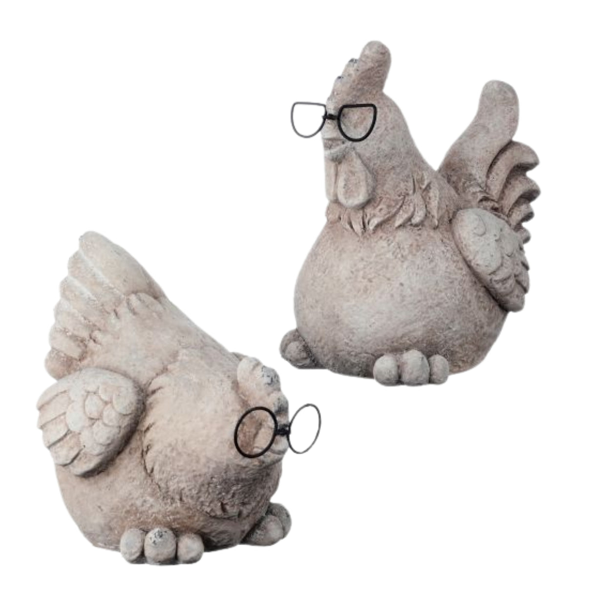 PRE-ORDER-Regency 4.5-5.5"Resin Chicken With Metal Glasses Set MT26098