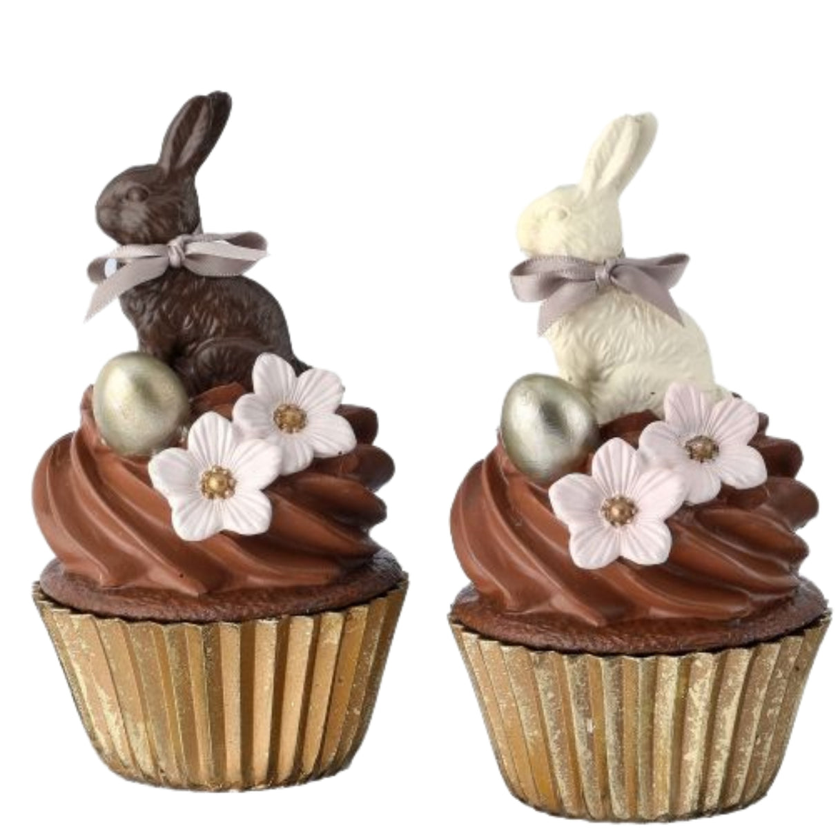 PRE-ORDER-Regency 6" Resin Bunny Cupcake White Chocolate or Chocolate MT26228