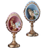 PRE-ORDER- Regency 7" Resin Egg Pedestal w/ Bunny or Chick MT26230