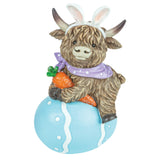 Hanna's Handiworks 5.5 Easter Bunny Ears Highland Cow on Egg 65476