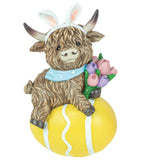 Hanna's Handiworks 5.5 Easter Bunny Ears Highland Cow on Egg 65476