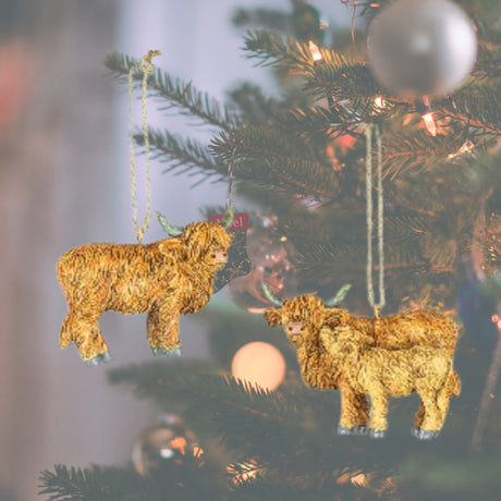 Hanna's Handiworks Highland Cows Ornament Set 14406