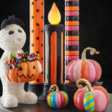 PRE-ORDER Raz 9.5" Orange Pink Polka Dot Pumpkin 4510465