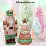 Christmas Pastel Nutcracker & Donut Tree Salt And Pepper Shaker Set