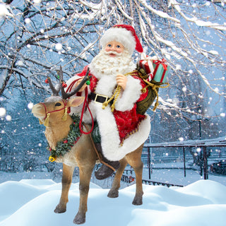 Kurt Adler 11.5" Fabriché™ Santa On Reindeer FA0119