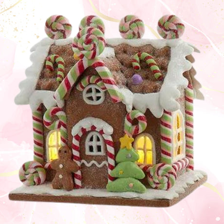 Battery Operated Gingerbread Light Up Lollipop House