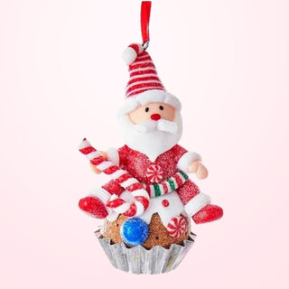 Gingerbread Santa Snowman Cupcake Ornament D3166 Sweet Shoppe