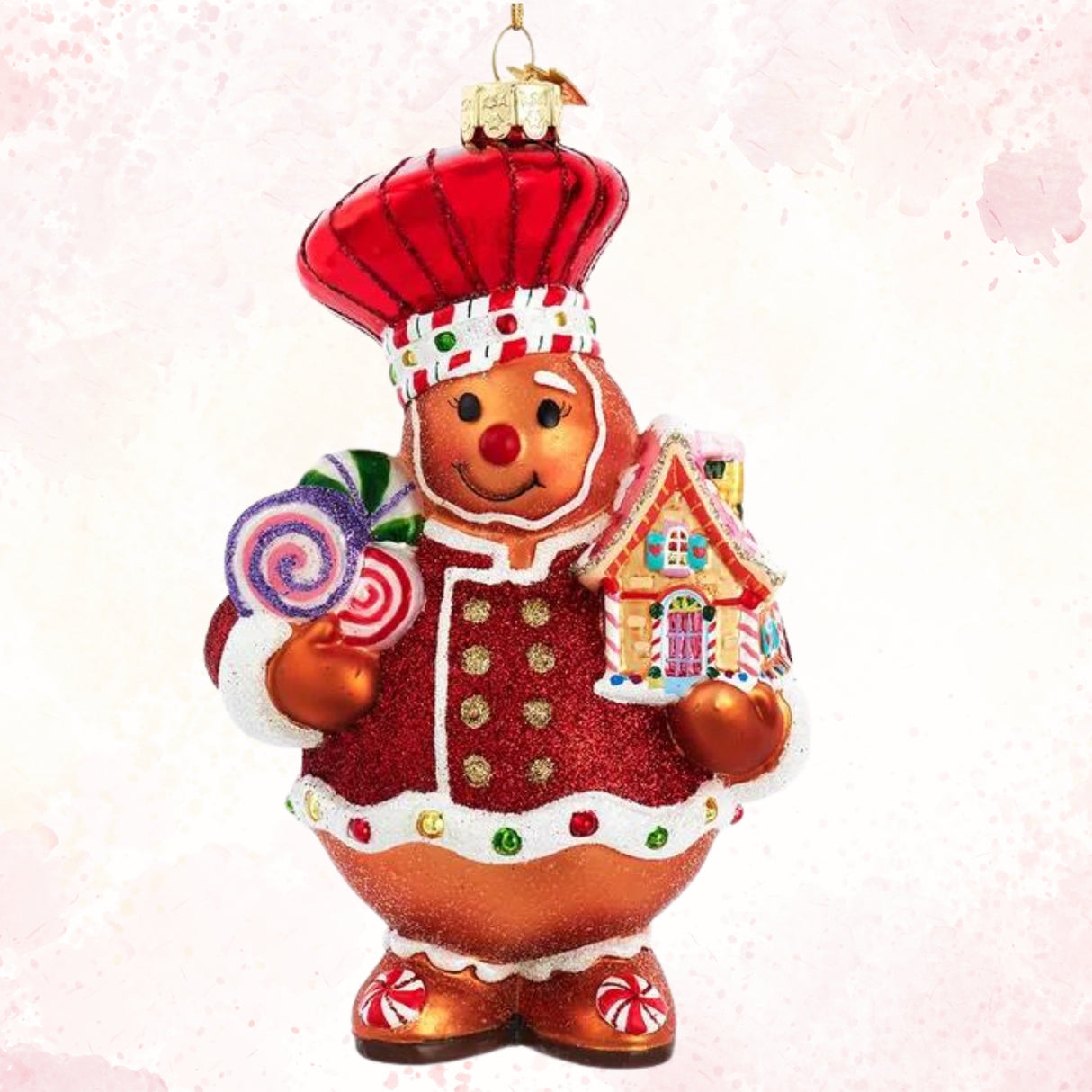 Bellissimo Glass Gingerbread Ornament