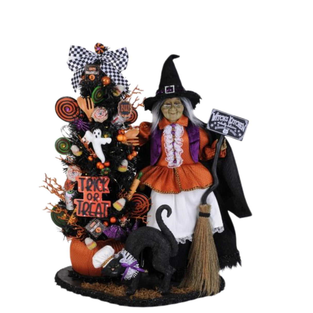 Karen Didion Lighted Tricks or Treats Kitchen Witch