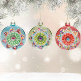 Festive Sprinkle Ball Glass Ornament Set of 3