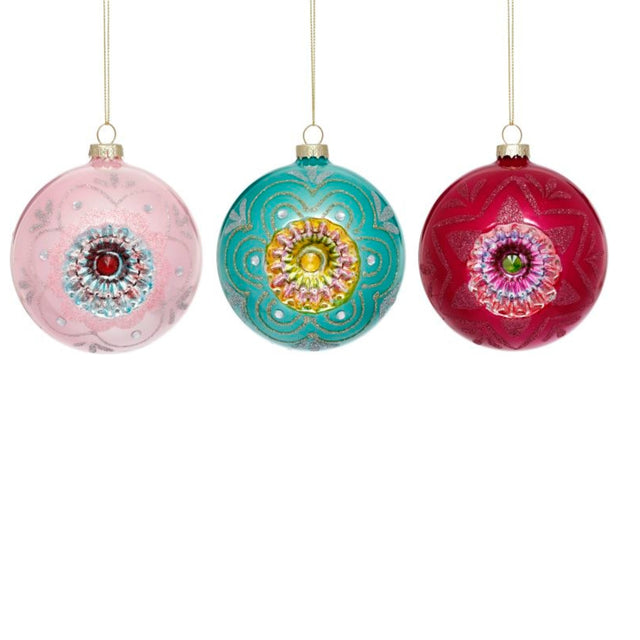 Pastel Ball Reflector Ornament Set of 3