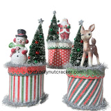 Raz 10" Retro Christmas Friends on Box Decoration