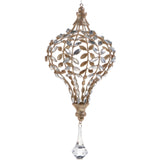 Raz 14" JEWELED DROP ORNAMENT WITH CHAMPAGNE GLITTER