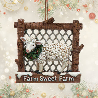 Kurt Adler Farm Animal Saying Ornament Pig Lamb Rooster E0942