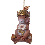 Magical Woods 3.7"  Brown & Copper Forest Animal Ornaments