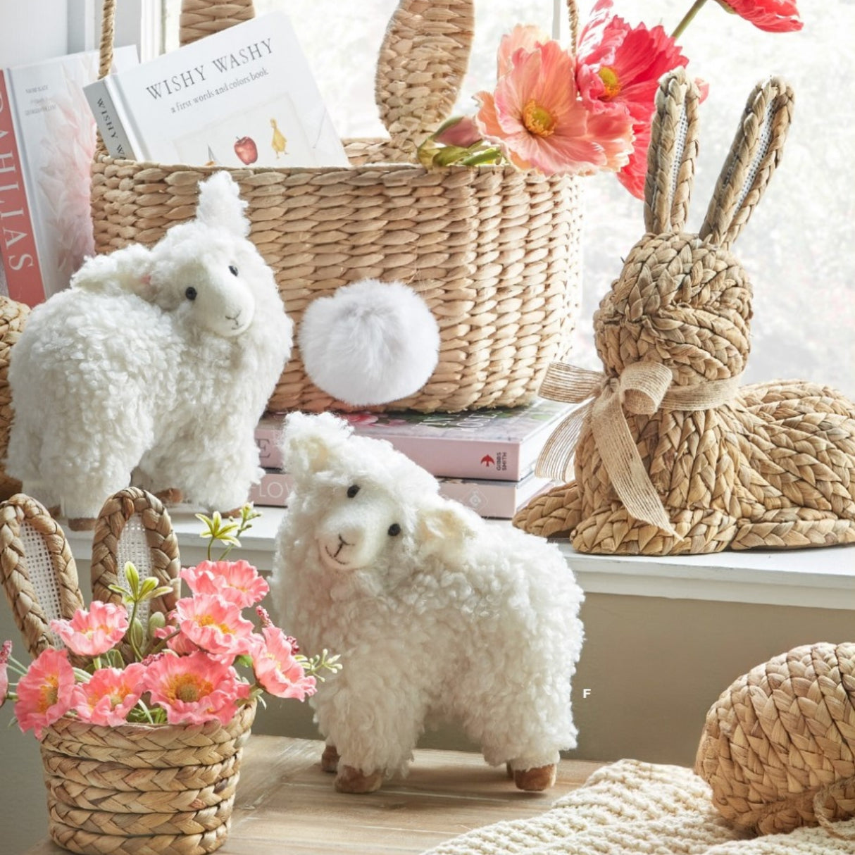 Raz Easter 10.5" Natural Basketweave Bunny Set 4503410