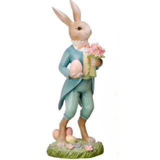 Regency 16" Resin Dapper or Lady Bunny with Eggs MT25800