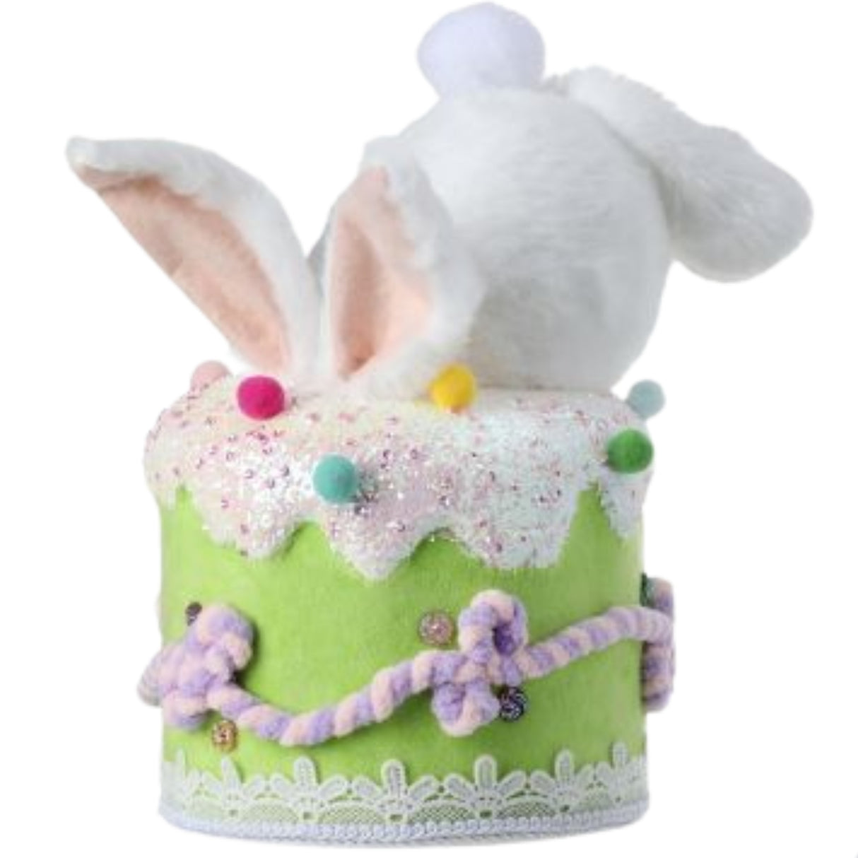 PRE-ORDER-Regency 9.5" Styro Fabric Glitter Bunny Bottom in Cake MT26007