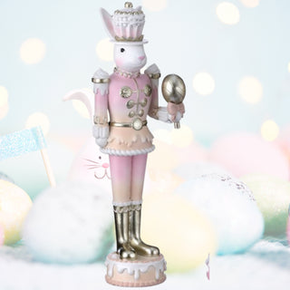 Regency 12" Pink Resin Soldier Bunny Cupcake Hat & Cake Hat Set MT26146