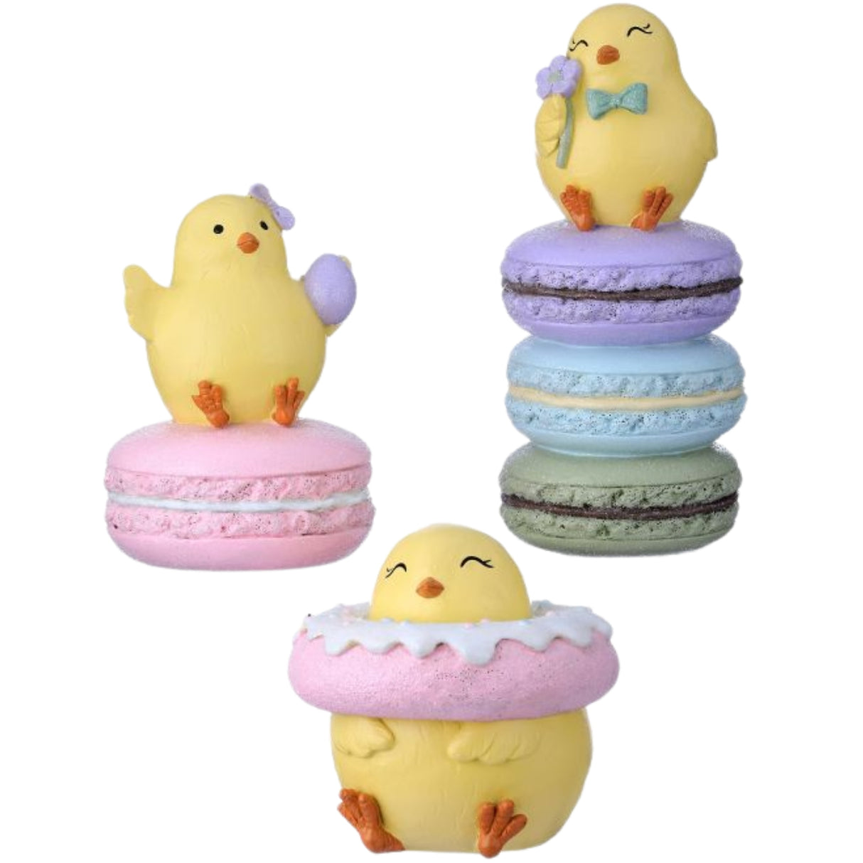 PRE-ORDER-Regency 4.5"-7" Resin Chicks with Sweet Set MT26182 Donuts Macaroons