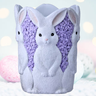 9" Bunny Purple Floral Resin Bunny Flower Pot Planter  MT26184