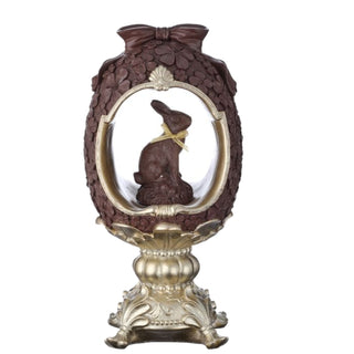 Regency 12" Resin Chocolate Egg on Pedestal w/Bunny MT26199