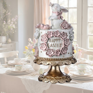 Regency 12.5" Resin Happy Easter Cake W/Bunny MT26074
