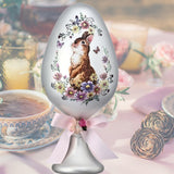 PRE-ORDER-Regency Easter 12" Glass Pedestal Egg w/Bunny MT26542