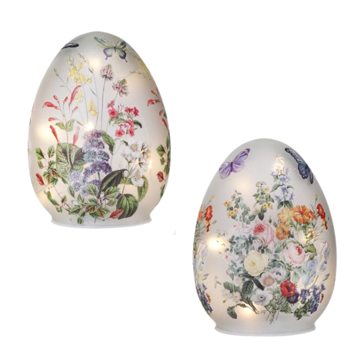 PRE-ORDER-Regency Easter 6" LED Battery Timer Glass Egg Set Decor MT26593