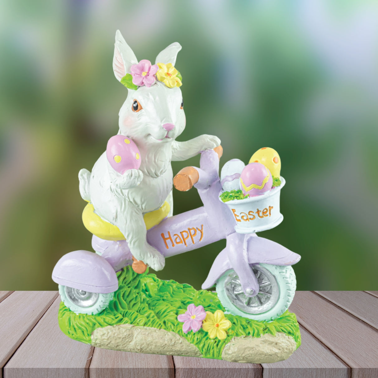 Hanna's Handiworks 6.5" Happy Easter Bunny on Trike Tabletop 65423