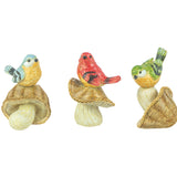 Hanna's Handiworks Feathered Friends Bird Wicker Cap Mushroom 65513