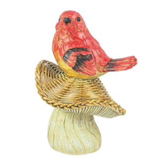 Hanna's Handiworks Feathered Friends Bird Wicker Cap Mushroom 65513