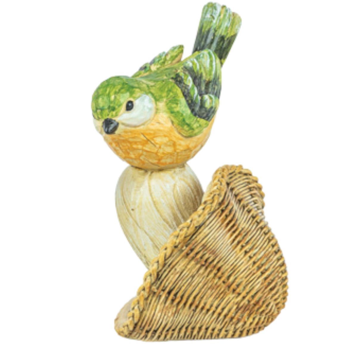 PRE-ORDER Hanna's Handiworks Feathered Friends Bird Wicker Cap Mushroom 65513