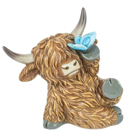 Hanna's Handiworks Highland Cows with Butterflies Tabletop Spring Decor 65480