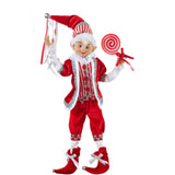 PRE-ORDER Raz 16" Make it Merry Candy Red Striped Elf