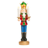 PRE-SALE Raz 16.25" Lighted Nutcracker holding Candlesticks 4501645