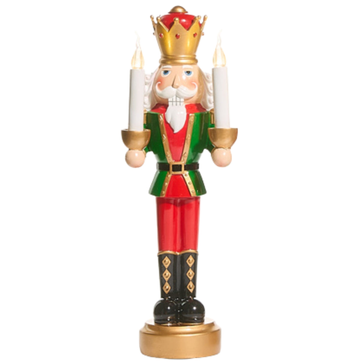 PRE-SALE Raz 16.25" Lighted Nutcracker holding Candlesticks 4501645