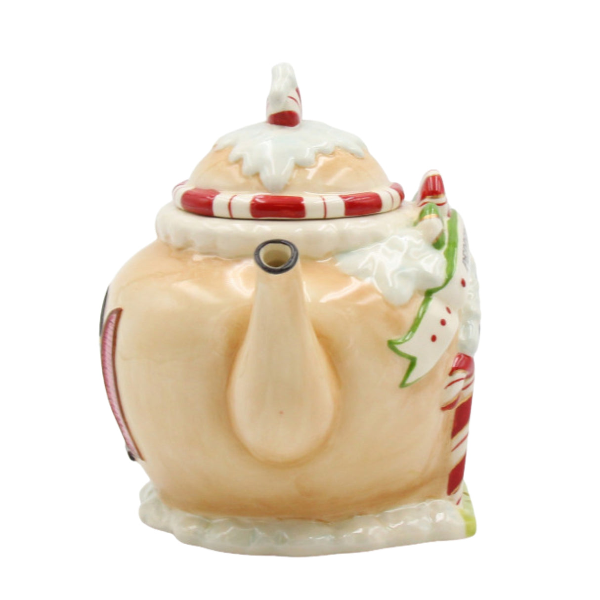 Christmas Santa's Village Peppermint Tea Shop Teapot By Laurie Furnell