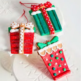 PRE-ORDER Raz 4.5" Gingerbread Package Ornament Set 4516444